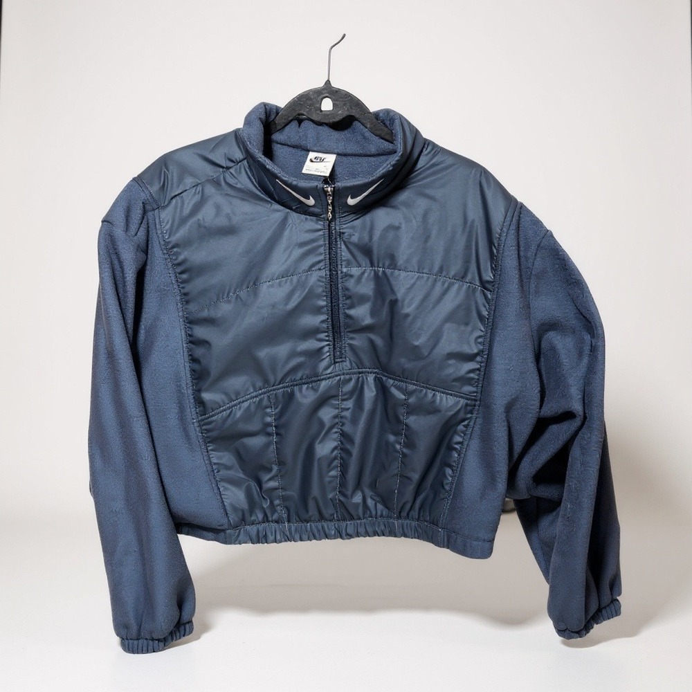Nike Women's Blue Fleece Pullover Cropped‎ Jacket Size 2X